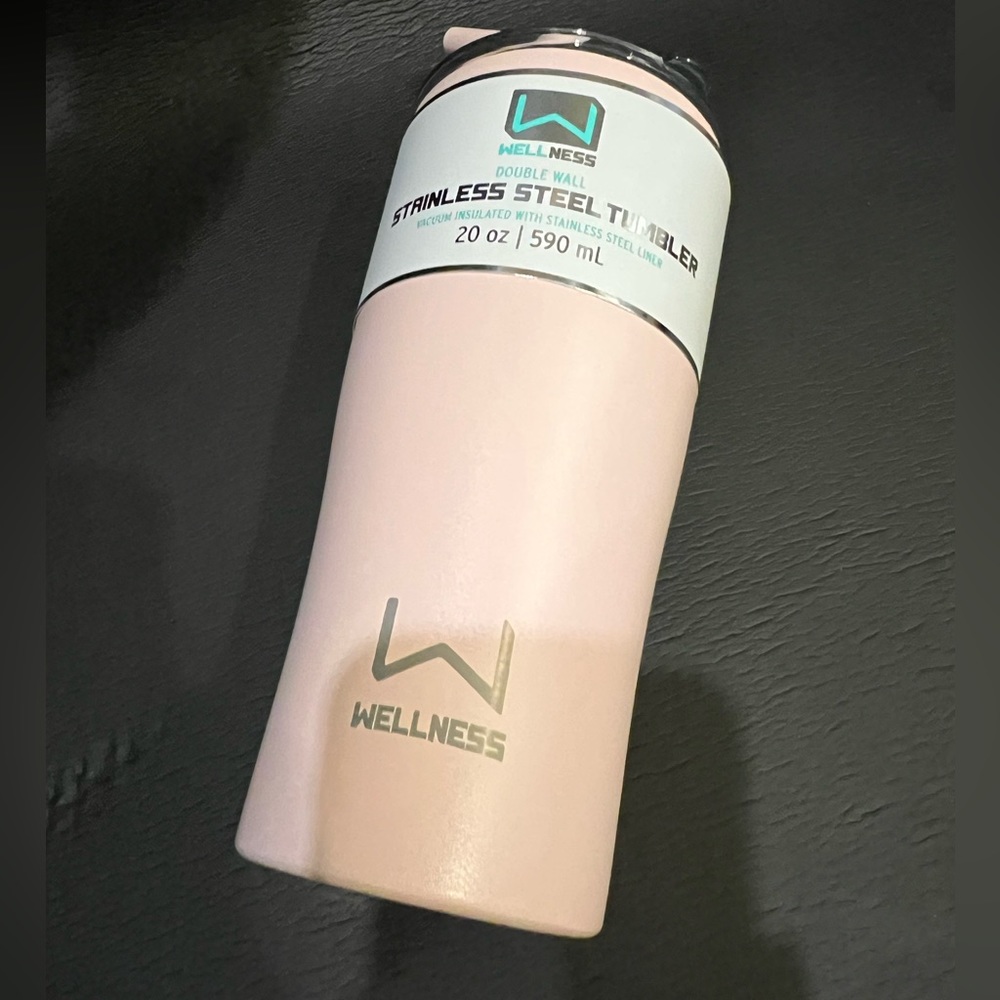 New Wellness Pink Tumbler with straw
